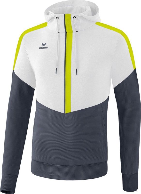 Erima - Squad - Sweatshirt - Wit-Slate Grijs-Lime - 100% Polyester