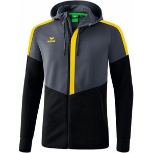 Erima uniseks-kind Squad trainingsjack met capuchon (1032049), slate grey/zwart/geel, 152