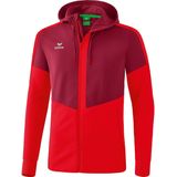 Erima - Squad Tracktop - Heren - Bordeaux / Rood - Licht Materiaal - Met Capuchon