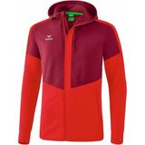 Erima - Squad Tracktop - Heren - Bordeaux / Rood - Licht Materiaal - Met Capuchon