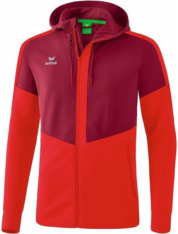 Erima - Squad Tracktop - Heren - Bordeaux / Rood - Licht Materiaal - Met Capuchon