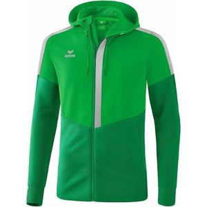 Erima Squad Trainingsjack Met Capuchon Kind Fern Green-Smaragd-Zilver Grijs Maat 164