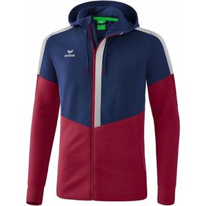 Erima Squad trainingsjack met capuchon voor heren, Navy/Bordeaux/Zilver Grijs