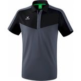 Erima - Squad Polo - Zwart-Slate Grijs - Sportpolo - Zacht Materiaal