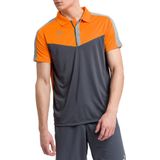 Erima - Squad Polo - Sportshirt - Slate Grijs / Monument Grijs / New Oranje - 100% Polyester