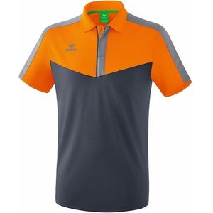 Erima - Squad Polo - Sportshirt - Slate Grijs / Monument Grijs / New Oranje - 100% Polyester