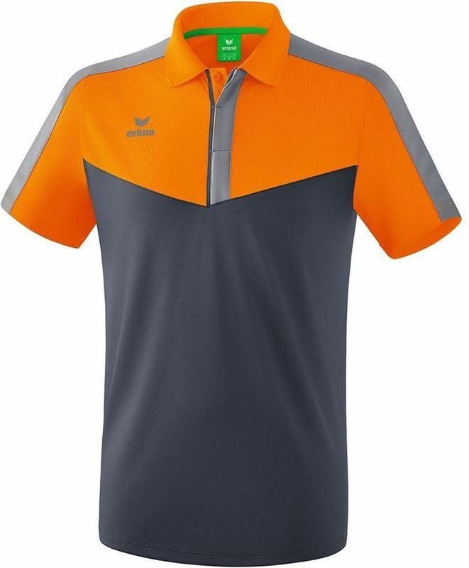 Erima - Squad Polo - Sportshirt - Slate Grijs / Monument Grijs / New Oranje - 100% Polyester