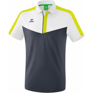 Erima Squad Polo Wit-Slate Grijs-Lime