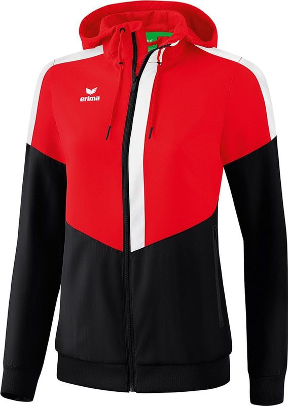 Erima - Squad Tracktop Jack - Dames - Rood / Zwart / Wit - Functioneel Materiaal