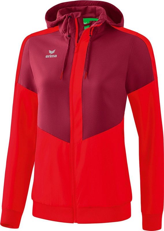 Erima - Squad Tracktop - Jack - Bordeaux-Rood - Licht Materiaal