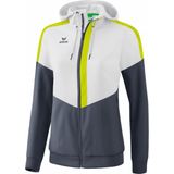 Erima - Squad Tracktop - Jack - Wit / Slate Grijs / Lime - Functioneel Materiaal