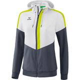 Erima - Squad Tracktop - Jack - Wit / Slate Grijs / Lime - Functioneel Materiaal