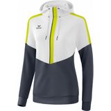 Erima Squad Sweatshirt Met Capuchon Dames - Wit / Slate Grey / Lime