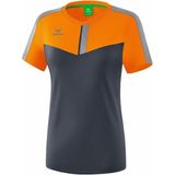 Erima Squad T-Shirt Dames Slate Grijs-Monument Grijs-New Oranje