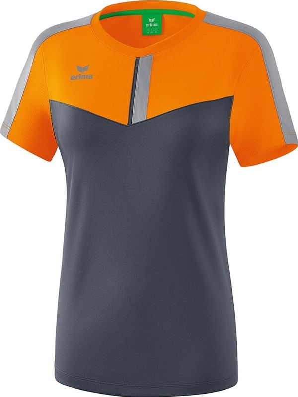 Erima Dames functioneel shirt Squad, Oranje/leisteen Grijs/Grijs