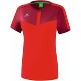 Erima - Squad T-Shirt - Dames - Bordeaux / Rood - Functioneel Materiaal