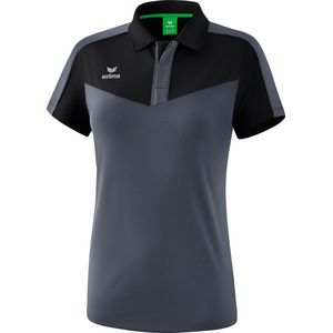 Erima Squad Polo Dames Zwart-Slate Grijs
