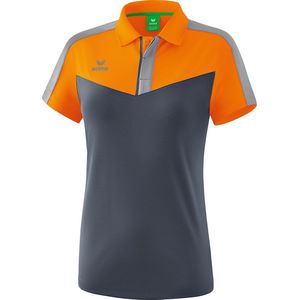 Erima Squad Polo Dames Slate Grijs-Monument Grijs-New Oranje