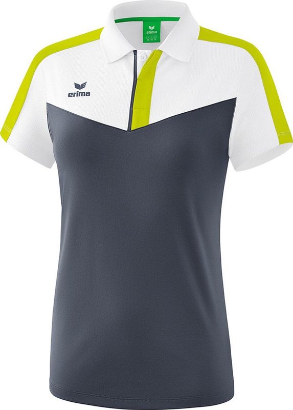 Erima Squad Polo Dames Wit-Slate Grijs-Lime