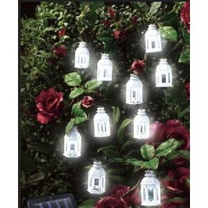 ABC Home Garden Tuindecoratie | Solarlamp LED | Lichtketting | lichtsensor, plastic, wit, 4 x 4 x 6,5 cm