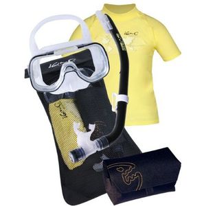 iQ-UV Kids Snorkelset 300 Snorkeling Set Youngster by Tusa, geel, 146