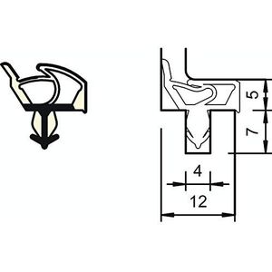 DEVENTER binnendeurafdichting SP 7575, kunststof wit,