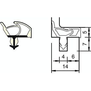 DEVENTER binnendeurafdichting SP 7576, kunststof wit,
