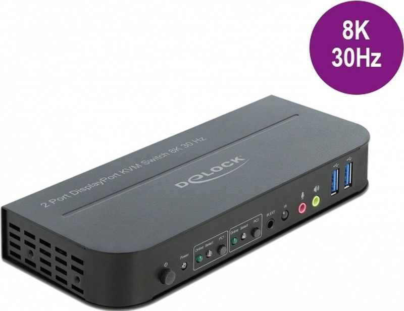 Delock - 11482 - KVM-Switch - DisplayPort 1.4 - 8K 30 Hz - USB 3.0