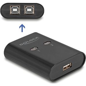 Delock USB 2.0 schakelaar voor 2 pc's op 1 apparaat, Schakeldoos