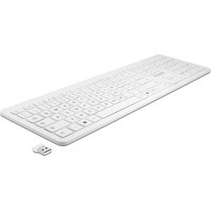 Delock USB-toetsenbord 2,4 GHz draadloos wit (plat) (DE, Bedraad), Toetsenbord, Wit