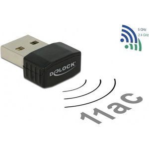 Delock WLAN Stick USB 2.0 2dBi Nano Dongle 2,4 + 5 GHz