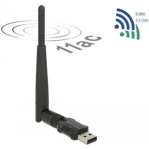 DeLOCK - USB-A - WLAN / Wi-Fi Dongle - Externe Antenne - Dual Band AC600