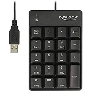 Delock 12481 toetsenbord USB nummerblok 19 toetsen zwart