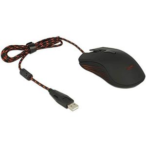 Delock - 12531 - Gaming Muis - Rood/Zwart - Bedraad, USB, Symmetrisch Ontwerp, Instelbare DPI