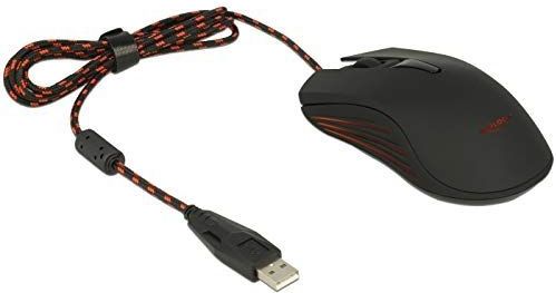 Delock - 12531 - Gaming Muis - Rood/Zwart - Bedraad, USB, Symmetrisch Ontwerp, Instelbare DPI