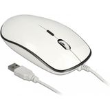 DeLOCK bedrade USB-A/USB-C muis met 4 knoppen - 1000-3200 DPI / wit - 1,5 meter