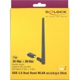 DeLOCK - USB-A - WLAN / Wi-Fi Dongle - Dual Band - AC1200 / 1200 Mbps