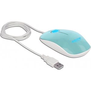 Delock - 12538 - Muis - Turkoois - Bedraad - 1200 DPI