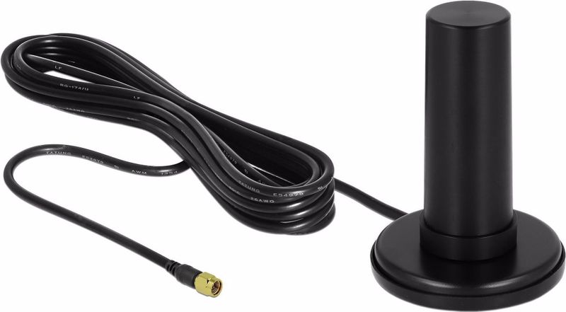 Delock - 5G LTE Antenne - Zwart - SMA-plug - 0 - 3 dBi - Vaste Omnidirectioneel - Met Magnetische Basis en Verbindingskabel RF195 3 M Buiten