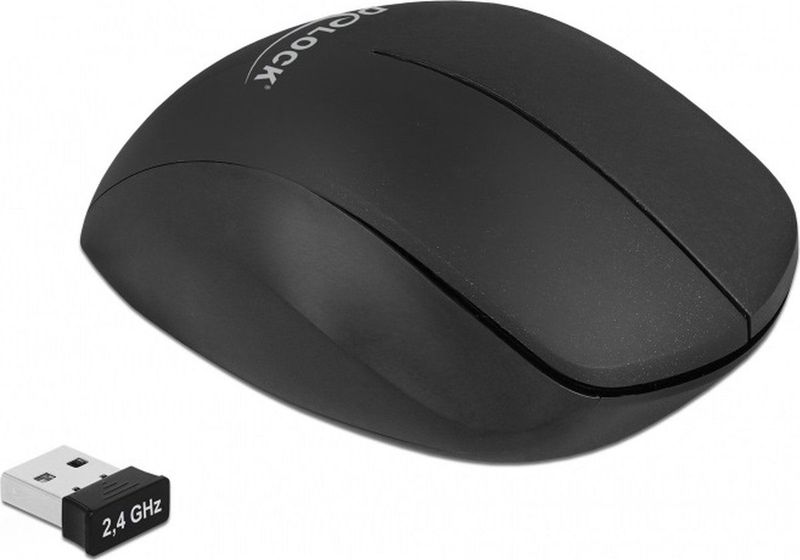 DeLOCK draadloze USB muis met 3 knoppen - 1600 DPI / zwart