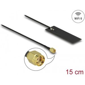 Delock WLAN WiFi 6 802.11 ac/ax/a/h/b/g/n Antenne RP-SMA Aansluiting 2 (WiFi), Netwerkantenne
