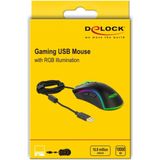 DeLOCK bedrade USB gaming muis met 7 knoppen - 100-10000 DPI / zwart - 1,8 meter