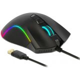 DeLOCK bedrade USB gaming muis met 7 knoppen - 100-10000 DPI / zwart - 1,8 meter