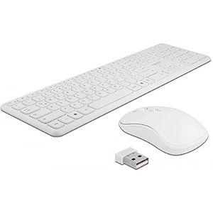 Delock 12703 (DE, Draadloze), Toetsenbord, Wit
