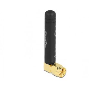 Delock LPWAN 868 MHz antenne SMA connector 90° 1,6 dBi omnidirectioneel stijf zwart, Netwerkantenne