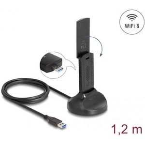 Delock - Wi-Fi 6 Dualband WLAN USB-adapter AX1800 - Netwerkadapter - Zwart