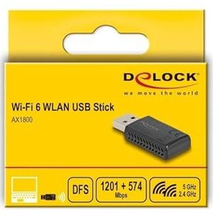 Delock AX1800 (USB), Netwerkadapter, Zwart