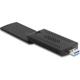 Delock - AX3000 - Netwerkadapter - Zwart - Wi-Fi 6E, USB 3.0, Dualband, Uitschuifbare Antenne