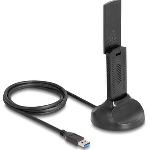 Delock - AX3000 - Netwerkadapter - Zwart - Wi-Fi 6E, USB 3.0, Dualband, Uitschuifbare Antenne