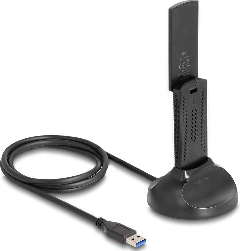 Delock - AX3000 - Netwerkadapter - Zwart - Wi-Fi 6E, USB 3.0, Dualband, Uitschuifbare Antenne